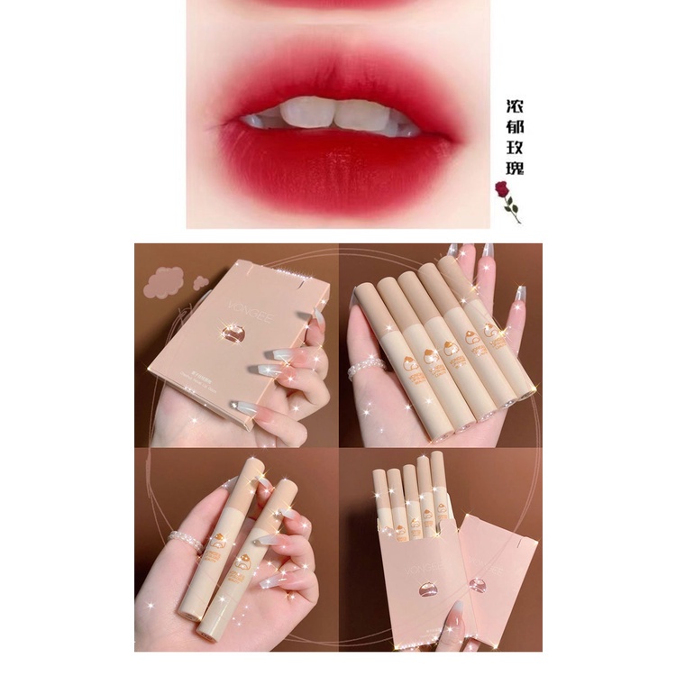 [Hàng mới về] Set 5 Son Môi Von Gee Màu Sắc Nhung Mịn Bền Màu Lâu Trôi