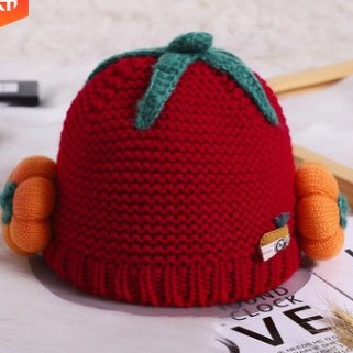 Mũ len hoa quả cute siêu ấm cho bé gái - nhiều màu lựa chọn
