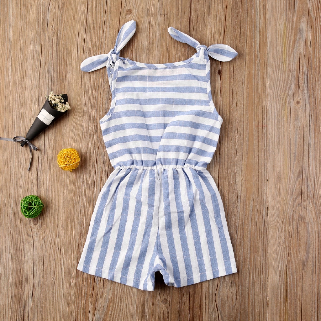 Jumpsuit Kẻ Sọc Chất Cotton Cho Bé Gái