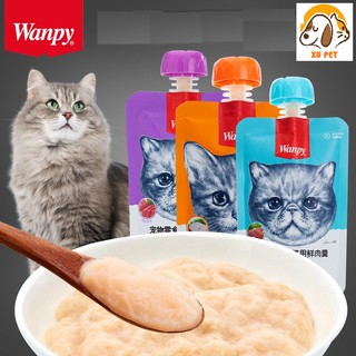 Pate Wanpy Cho Mèo Thơm Ngon Bổ Sung Dinh Dưỡng Nhiều Vị Dạng Nắp Vặn ( Gói 90gr )