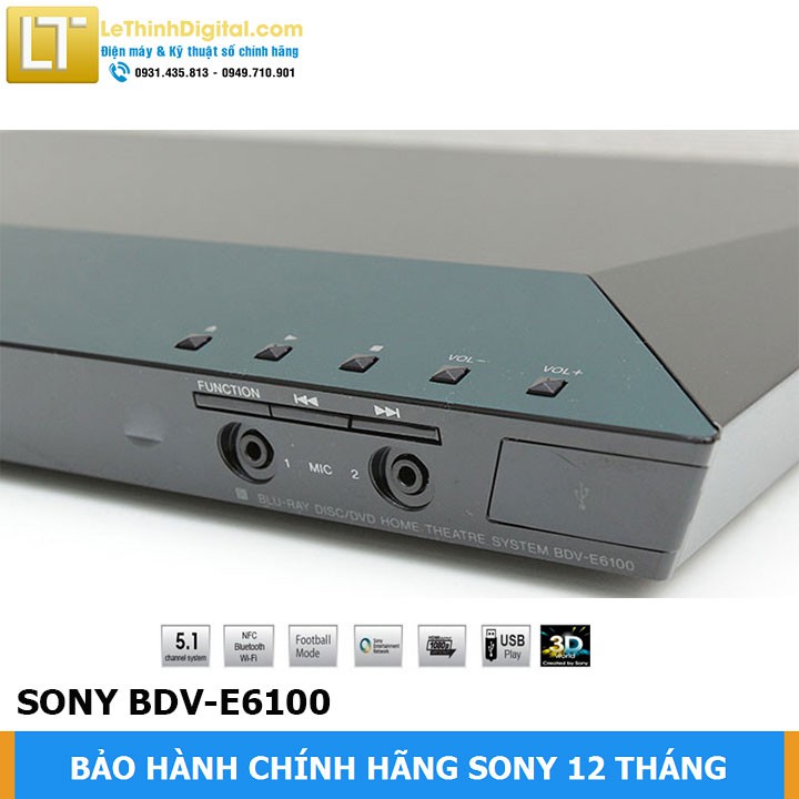 [Giao miễn phí tại TP.HCM] Dàn âm thanh Sony 3D Blu-ray BDV-E6100 - Hãng phân phối - Bảo hành chính hãng 12 tháng