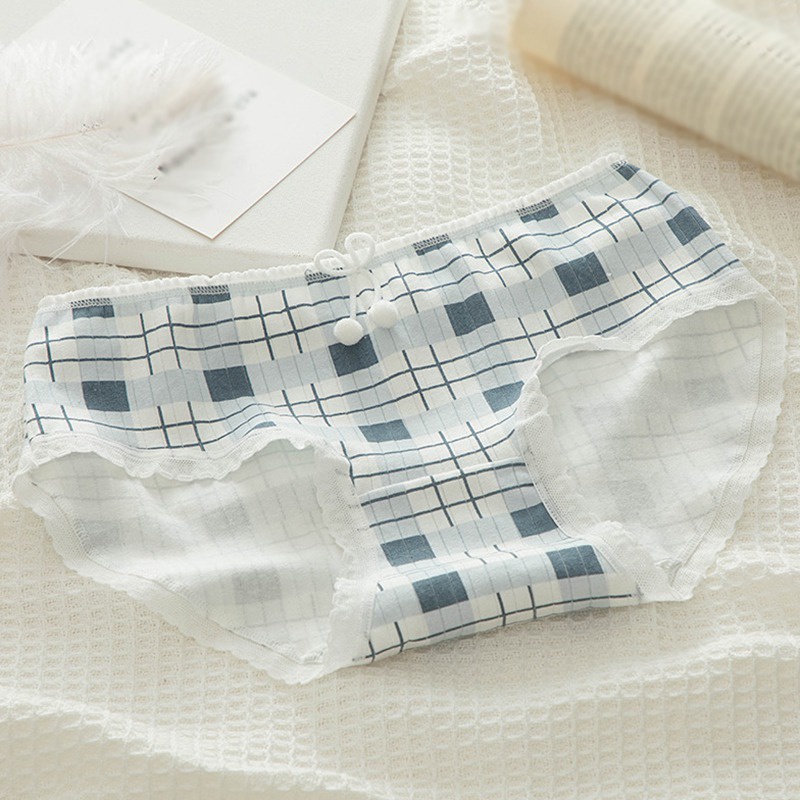 Quần lót cotton cạp vừa in họa tiết chấm bi xinh xắn kiểu Nhật cho nữ