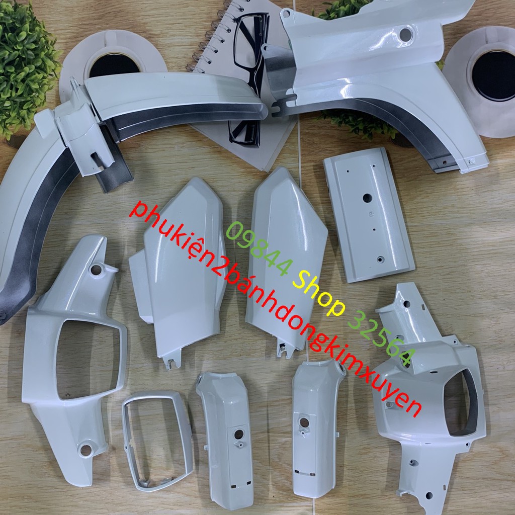 Bộ dàn áo xe Dream ll -nhựa xe dream 2 màu trắng -mủ trắng nguyến inh loại 1