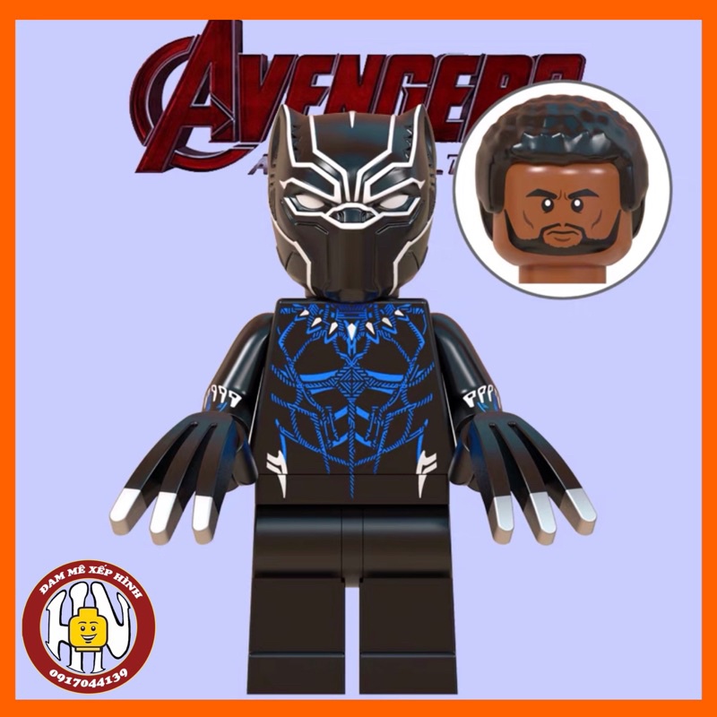 Đồ chơi xếp hình - Minifigure Báo đen - Black Panther - Suit cao cấp - Suit film !