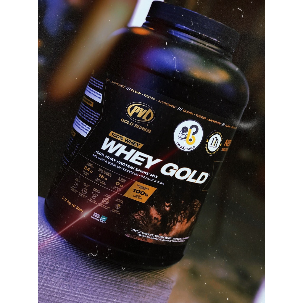 HỦ 6lbs - PVL 100% WHEY GOLD - Phát Triển Cơ Bắp - Bổ sung thêm Enzym tiêu hoá hấp thu tốt nhất