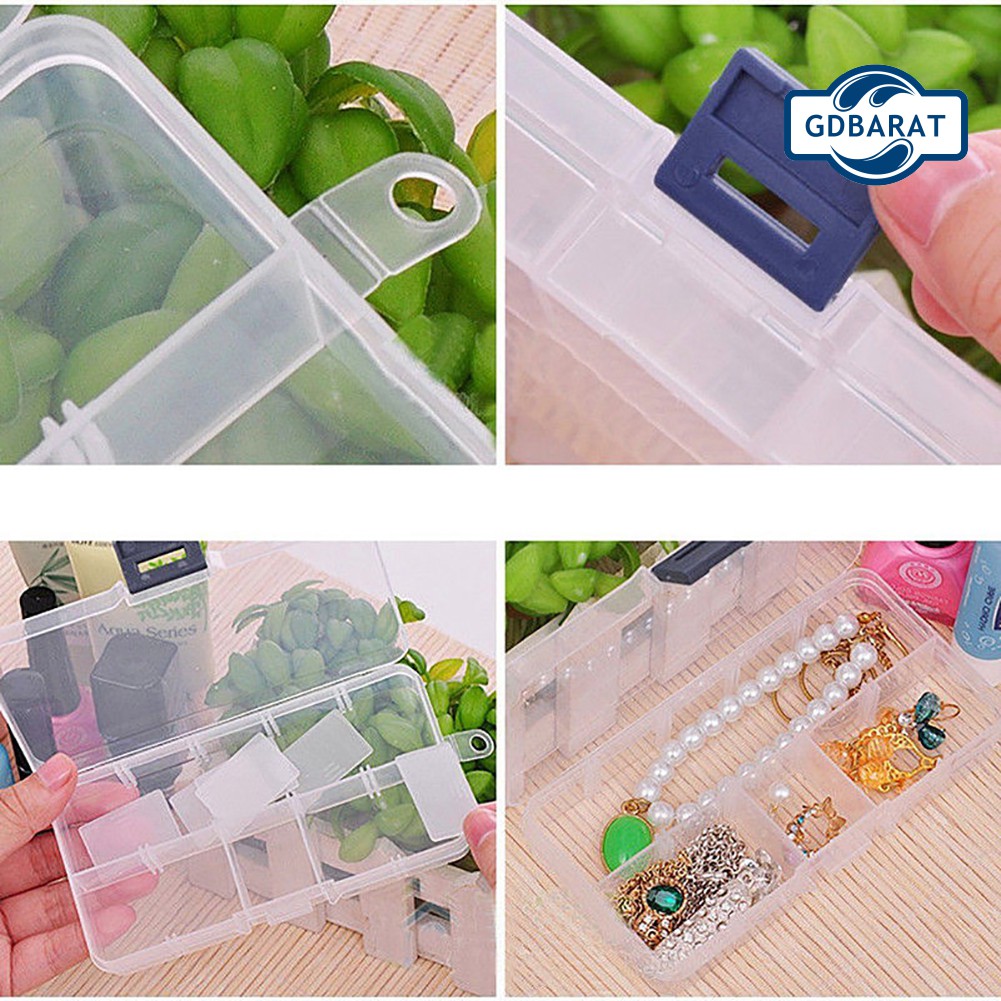 (Hàng Mới Về) Hộp Nhựa Trong Suốt 15 / 10 / 24 Ngăn Đựng Trang Sức Tiện Dụng