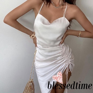 Đầm Dây Nữ Cộc Tay Lưng Trần Bó Sát Quyến Rũ