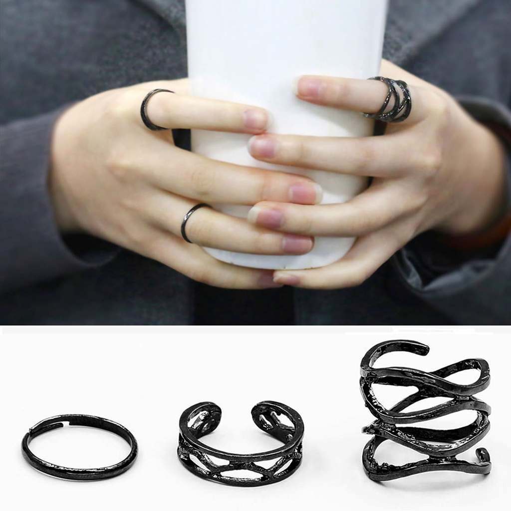 Bộ 3 nhẫn đeo khớp tay bằng hợp kim độc đáo cá tính