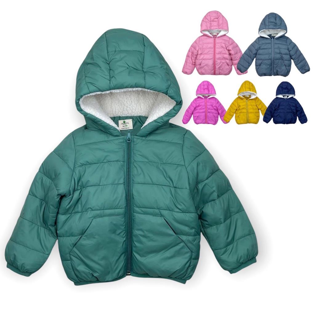 Áo phao siêu nhẹ mũ lông cho bạn sơ sinh 9m-36m
