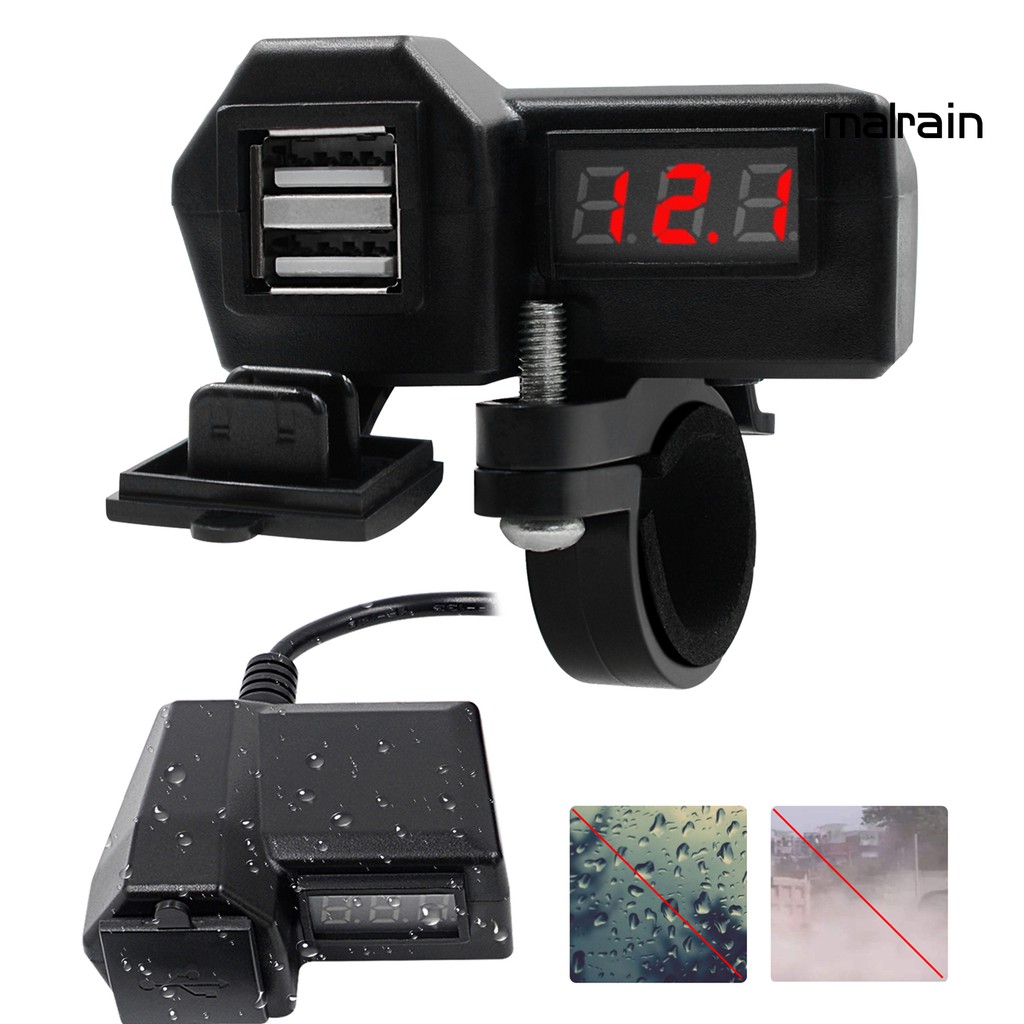 Bộ Chuyển Đổi Sạc Điện Thoại Hai Cổng USB Đa Năng Có Vôn Kế