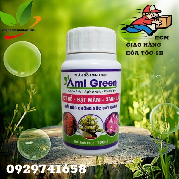 Phân bón sinh học Ami Green. Chuyên giải độc cho lan hoa cảnh giúp tốt rễ - bật mầm - xanh lá