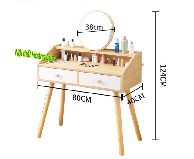 Bàn trang điểm phong cách Châu Âu dài 80cm