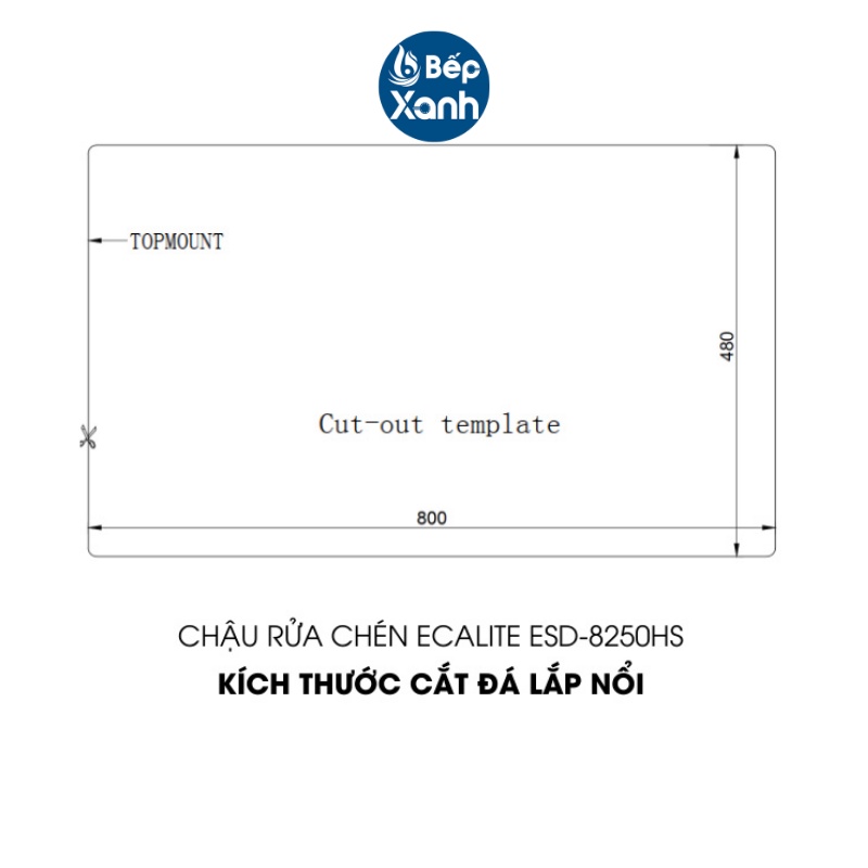 [FREESHIP HCM] Chậu Rửa Chén Vision Manual Sink Ecalite ESD-8250HS- Ngang 82cm