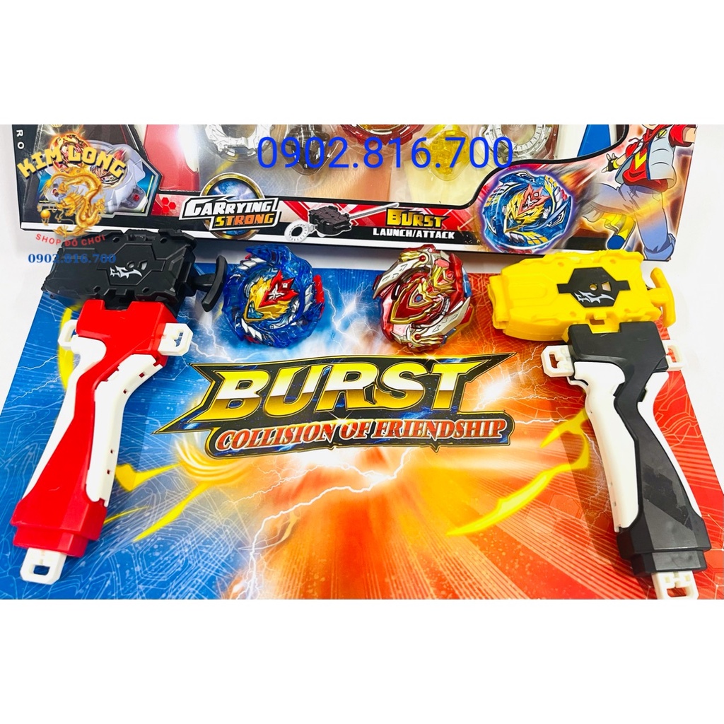 Bộ 2 Con Quay BEYBLADE vòng xoay thần tốc siêu mạnh có Tay Cầm 542