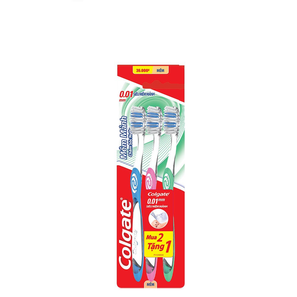 [Mã FMCGMALL -8% đơn 250k] Bộ 3 bàn chải Colgate chăm sóc nướu