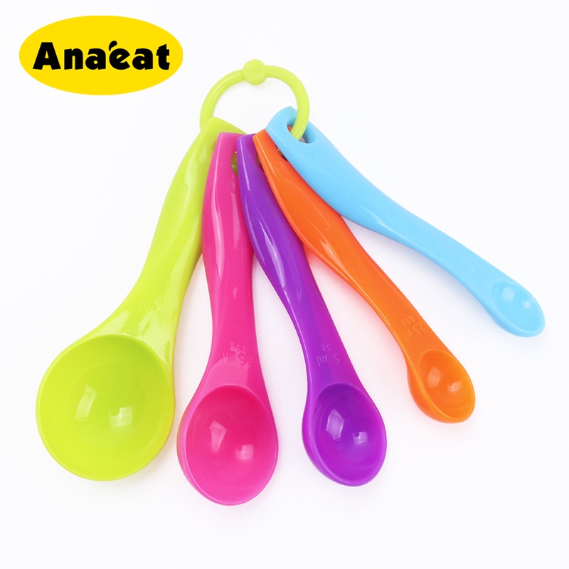 Set 5 Muỗng Đong Đo ANAEAT Bằng Nhựa Nhiều Màu Làm Bánh Đa Dụng Cho Nhà Bếp