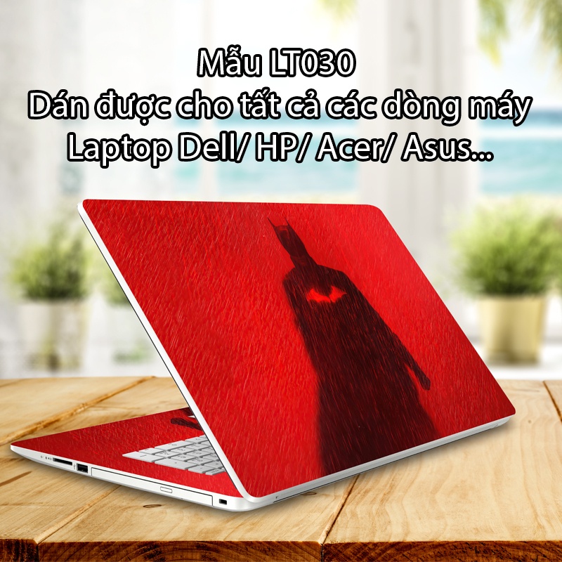 Miếng Dán Laptop - Mẫu LT030 hình Batman đỏ - Dán cho Dell, Hp, Asus, Lenovo, Acer, MSI, Surface,Vaio, Macbook