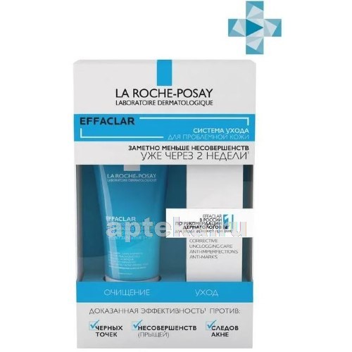 La Roche Posay Set 2 món kem chấm mụn Duo+ 15ml & Gel rửa mặt cho da dầu mụn Effaclar Gel 50ml