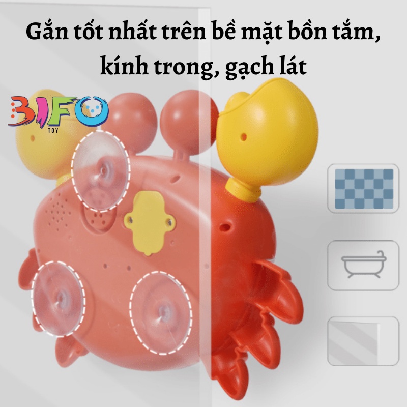 Đồ chơi bồn tắm cua phun xà phòng tạo bọt cho bé, đồ chơi nhà tắm cua phát nhạc vui nhộn, vịt phun nước bánh xe quay
