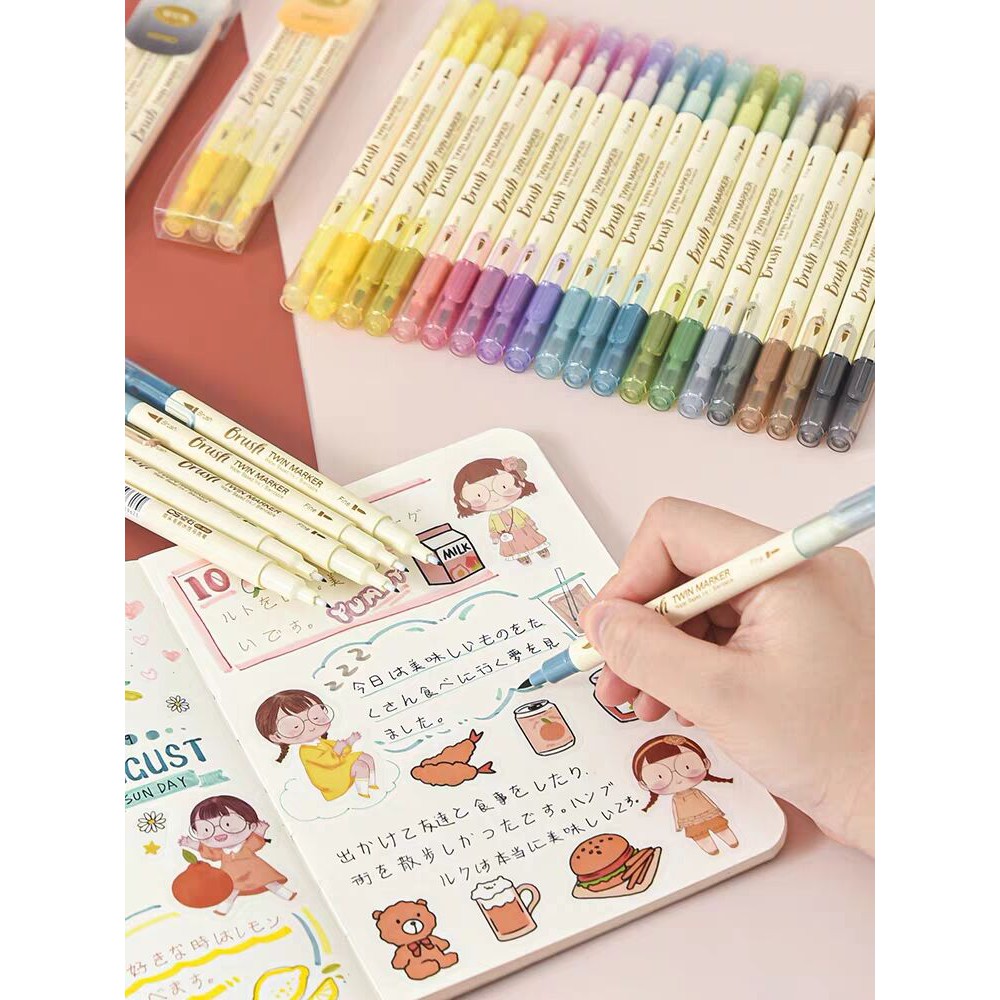 Set bút đánh dấu 2 đầu vẽ graffiti nghệ thuật