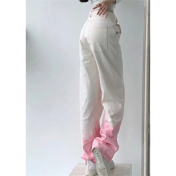 Quần jeans Nữ Dài Lưng Cao Dáng Rộng Thời Trang Phong Cách