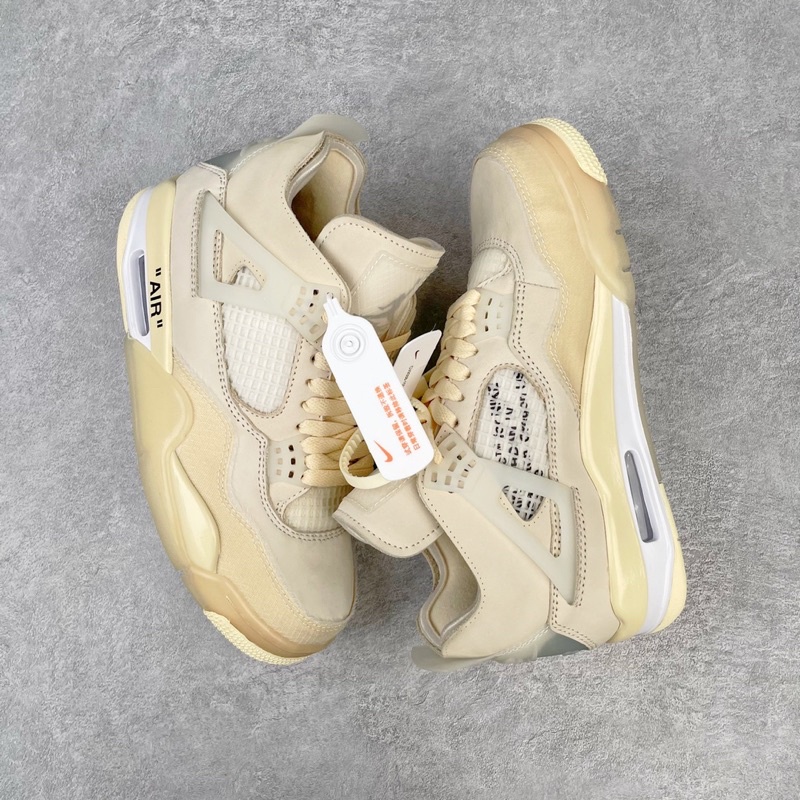 Giày Off-White x Air Jordan 4 Sail (Best Quality)