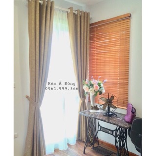 Rèm vải thô cực mềm tay, cản nắng 90%, có sẵn - Rèm Á Đông