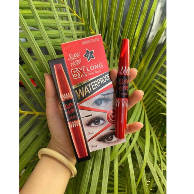 MASCARA CHUỐT DÀI MI X5 SIVANA 2 ĐẦU KHÔNG TRÔI KO LEM