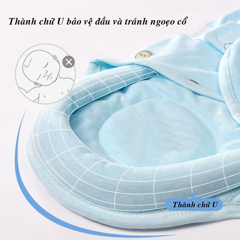 Ủ Kén Chống Giật Mình Cho Bé Vải Cotton Hàng Cao Cấp Chất Đẹp