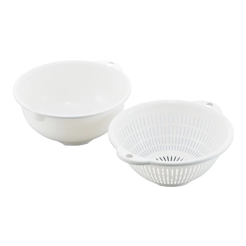 Daiso Bộ Thau Và Rổ Bowl And Strainer Wh