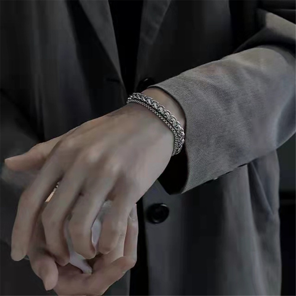 Dây Chuyền Thép Không Gỉ Dày Phong Cách Hip Hop Hàn Quốc Cá Tính Cho Nam