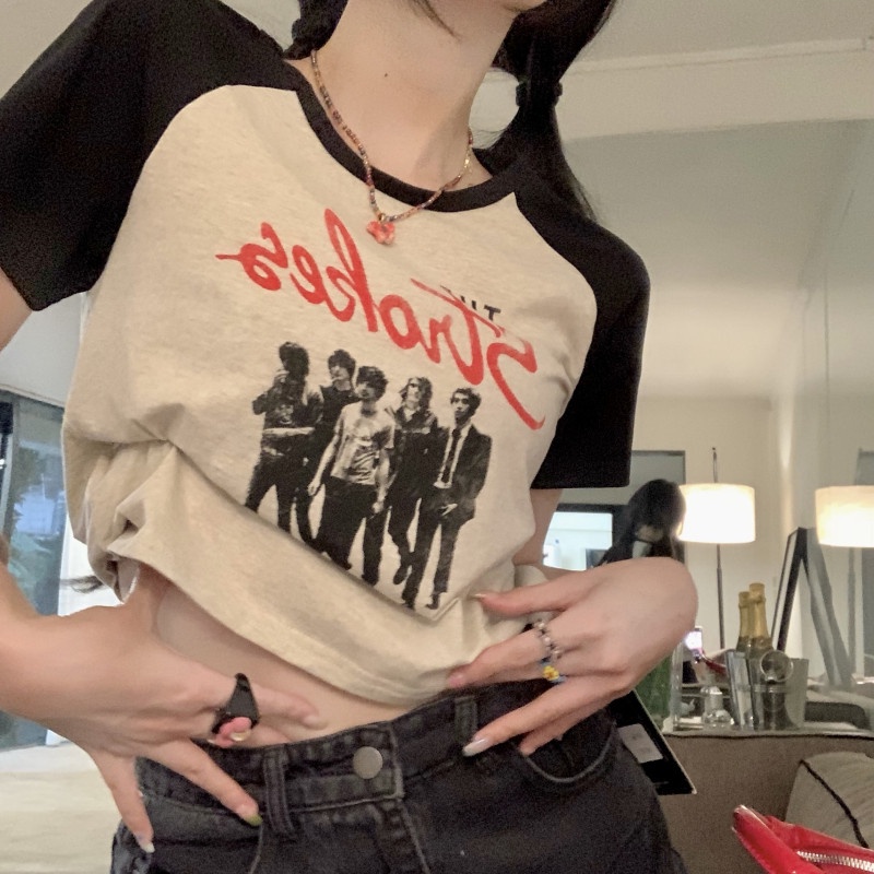 Áo Thun Tay Ngắn Dáng Ôm In Họa Tiết Đơn Giản Thời Trang Mùa Hè Cho Nữ