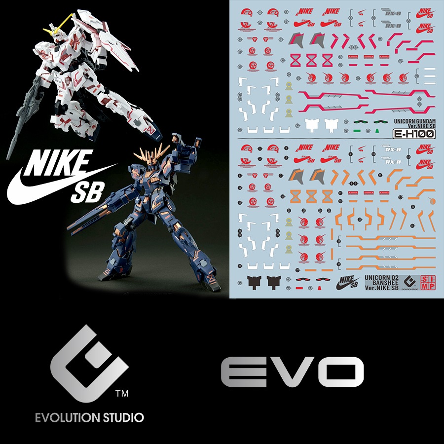 Decal nước cho mô hình lắp ráp HG Unicorn / Banshee NIKE SB Type