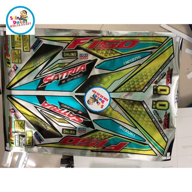 Tem rời Satria fi vàng xanh Crom cao cấp