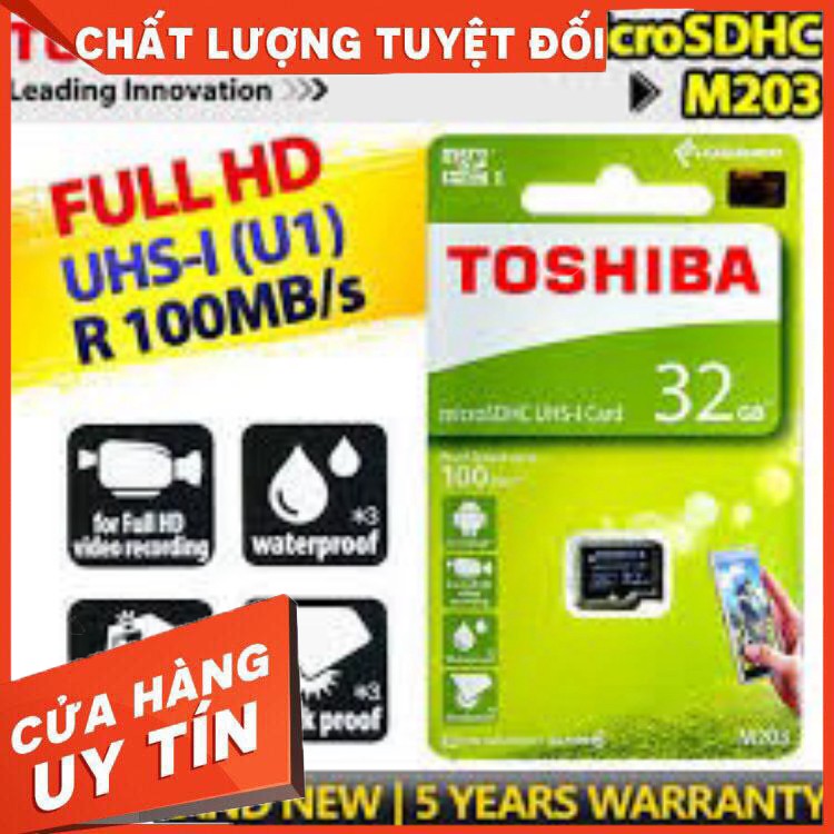 [ SALE 10%] FREESHIP 99K TOÀN QUỐC_Thẻ Nhớ Toshiba M203 MicroSD 32GB (100MB/s) - GIÁ TÔT NHẤT MIỀN NAM