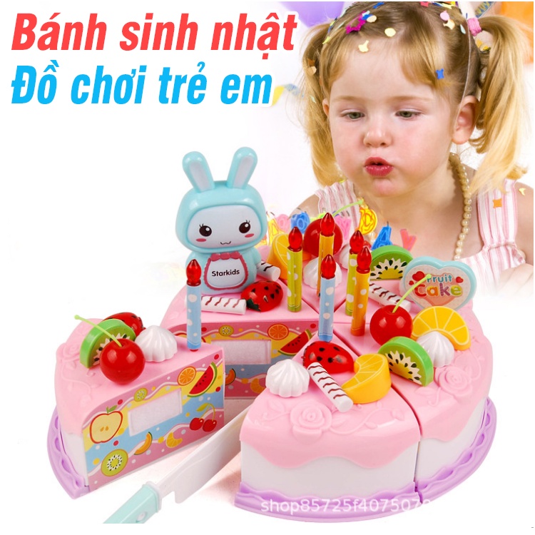 Mô hình bánh sinh nhật đồ chơi trẻ em mô hình lắp ghép 37 chi tiết