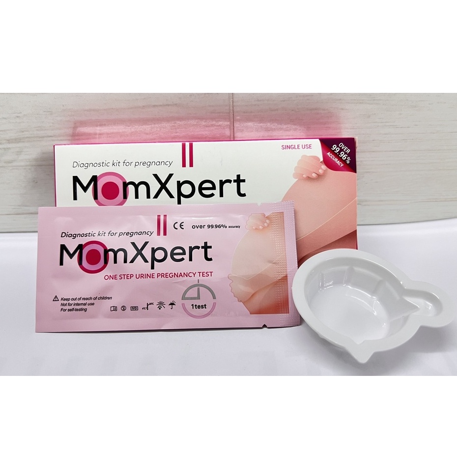 Que test thử thai MomXpert nhanh chính xác cao.có cốc đựng thuận tiện.suckhoechomoinha