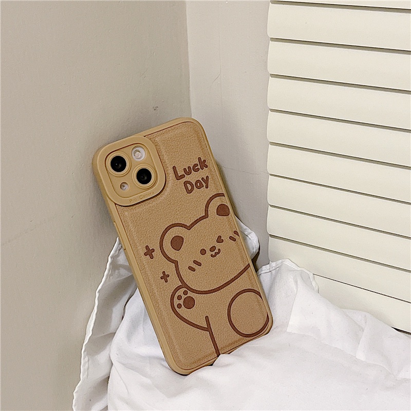Ốp lưng iphone ốp Điện Thoại Da Trơn Chống Sốc In Hình Gấu Hoạt Hình Cho iPhone 14 13 12 11 PROMAX XS XR XSMAX SE2020 6 7 8PLUS