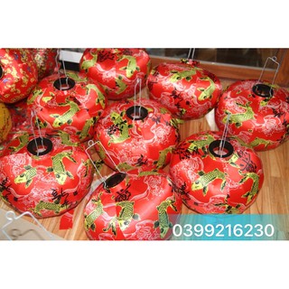 Đèn lồng Hội An 45cm vải phi 3d hoa văn đẹp mắt.