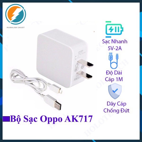 Bộ sạc combo Oppo (AK717) 5V - 2A Chính hãng MSP 021