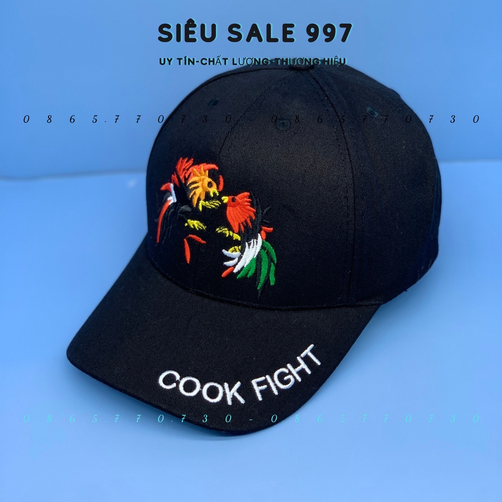 MŨ LƯỠI TRAI 2 CON GÀ CHỌI NHAU CHẤT KAKI DÀY THỜI TRANG NAM NỮ