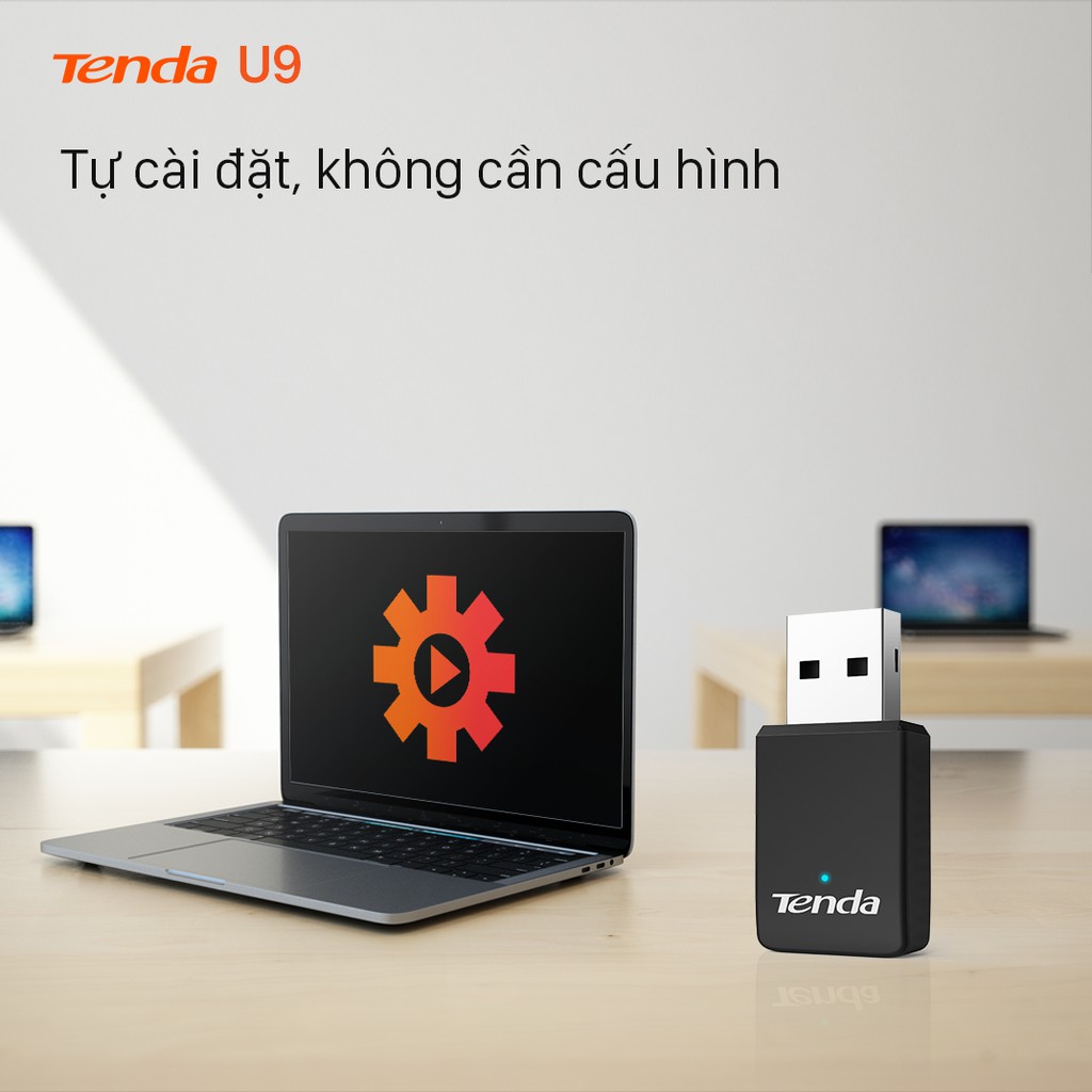 Tenda USB kết nối Wifi U9 chuẩn AC tốc độ 650Mbps - Hãng phân phối chính thức