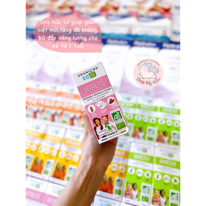 Siro Granions Kid Bio Vitalité 125ml cho bé từ 1 tuổi date 04/2024