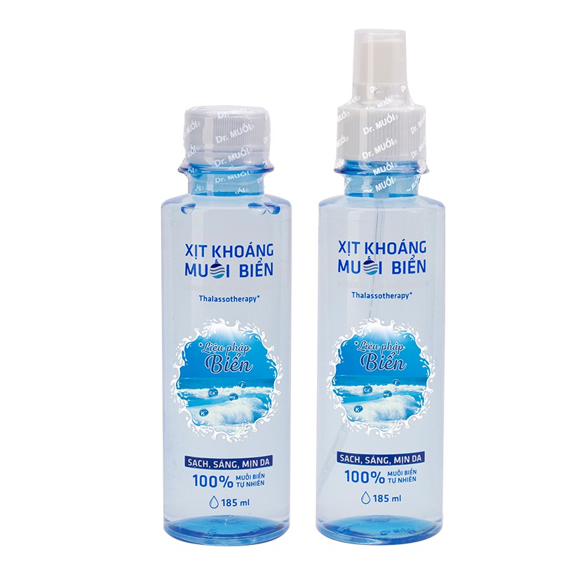 Xịt khoáng muối biển Dr. Muối - Bộ 2 chai 185ml - Cân bằng độ ẩm da mặt, giảm thâm mụn, trắng mịn - Viễn Đông Sài Gòn