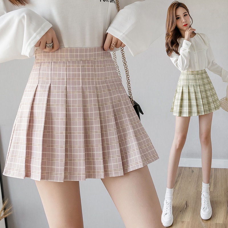 Chân váy tennis kẻ caro xếp ly dáng chữ A có size to phong cách JK nữ sinh Nhật Bản bigsize ulzzang Hàn Quốc