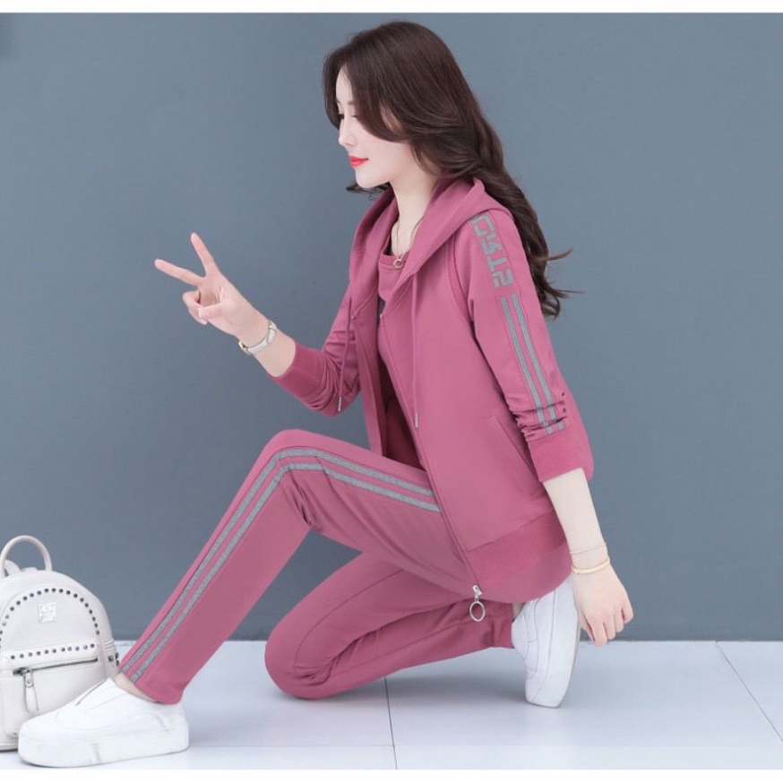 Bộ quần áo nữ thu đông dài tay - Bộ thể thao nữ chất xneo cực xinh