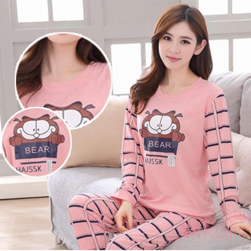 Bộ Đồ Ngủ Tay Dài In Hình Hoạt Hình Xinh Xắn