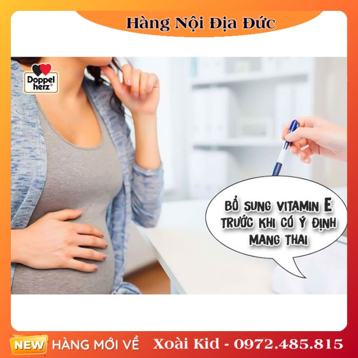 [auth] Viên uống Doppelherz Aktiv Vitamin E 600N của Đức, 40 viên -Nội địa Đức Đủ Bill [Hot]