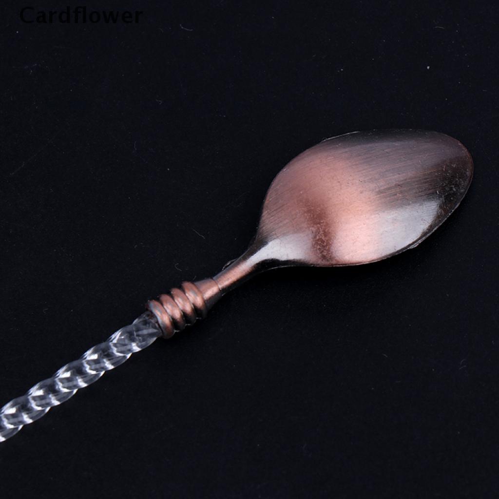 Cardflower 3*Crystal Handle Small Coffee Spoon Sugar Tea Dessert Cutlery Kitchen Tableware new