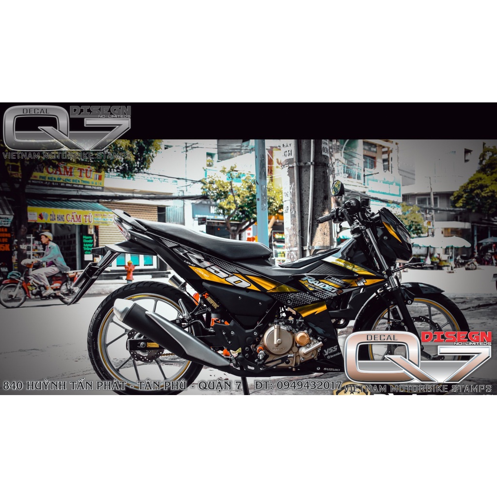 TEM RỜI RAIDER FI F150 VÀNG ĐEN